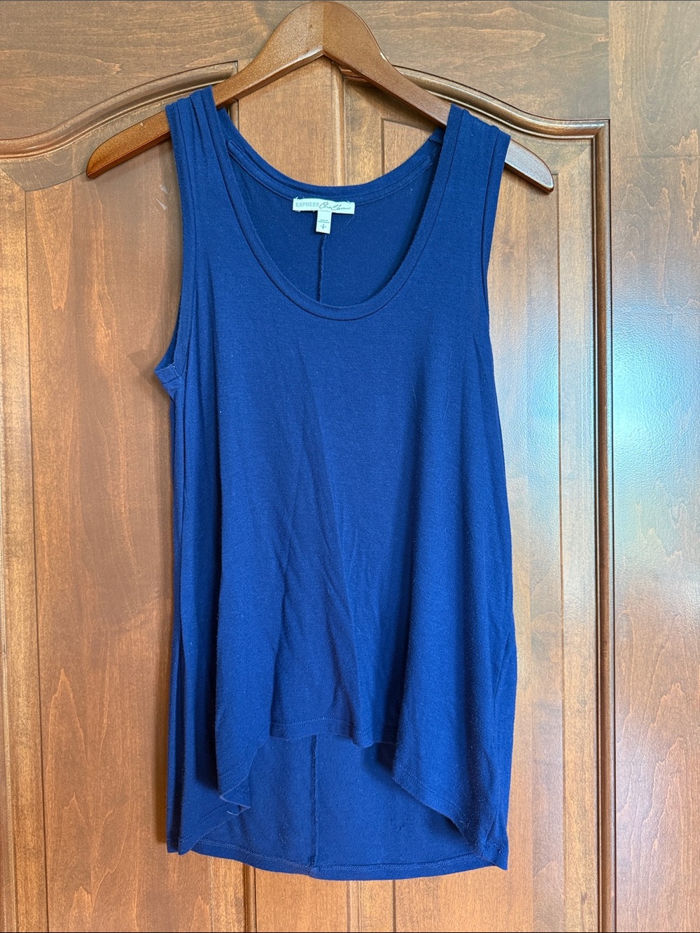Express navy sleeveless scoop-neck tank top